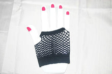 Load image into Gallery viewer, Black Fishnet Fingerless Gloves