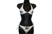 Load image into Gallery viewer, White Skull and Crossbone Print Bikini
